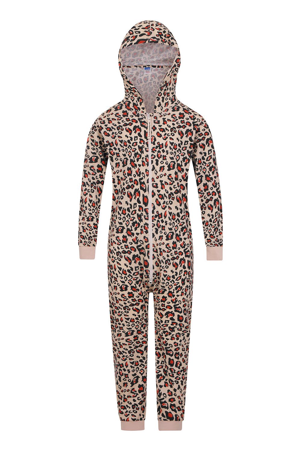 Girls Leopard Long Sleepsuit Cotton