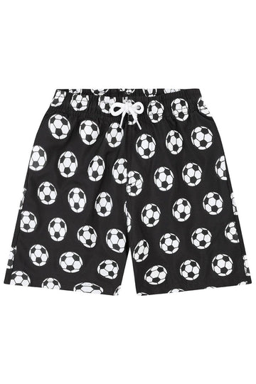 Football Black And White Shorts Swimming Trunks