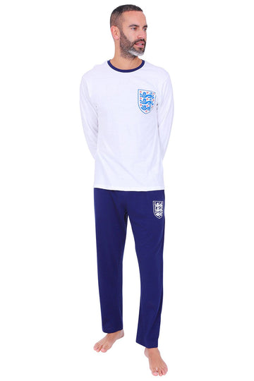 Official Mens The FA England Football World Cup Long Pyjamas Cotton