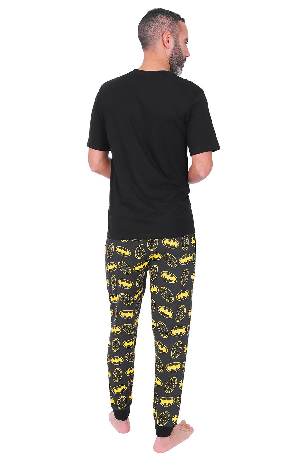 Hm Batman Pyjamas Mens Batman Logo Long Black Pyjamas