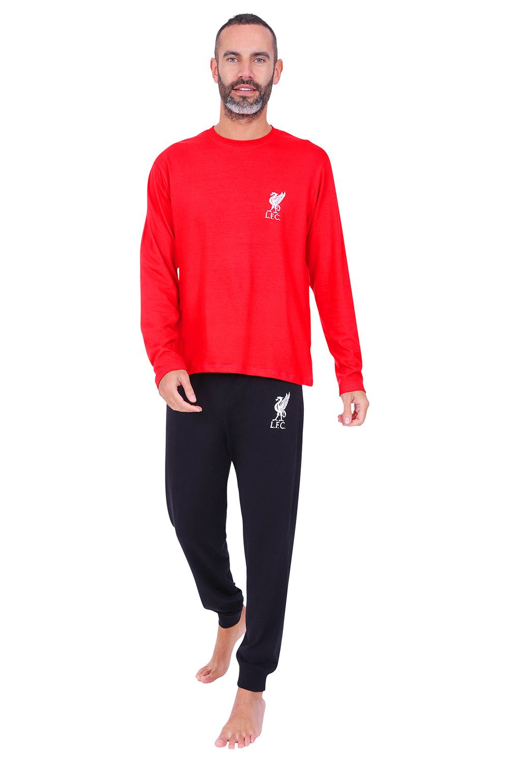 Mens Official Liverpool Football Club Red Long Pyjamas