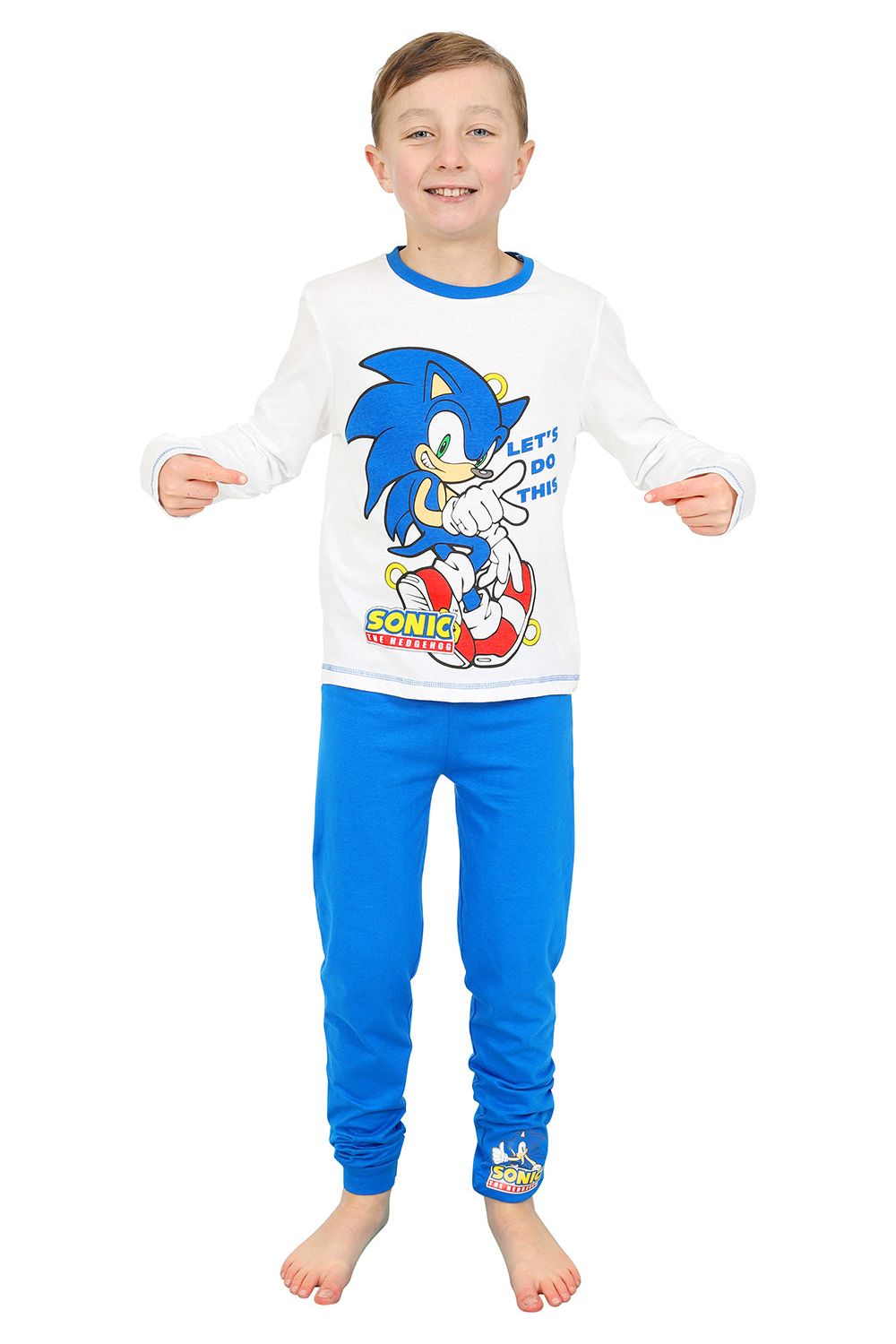 Sonic The Hedgehog Long Blue White Pyjamas