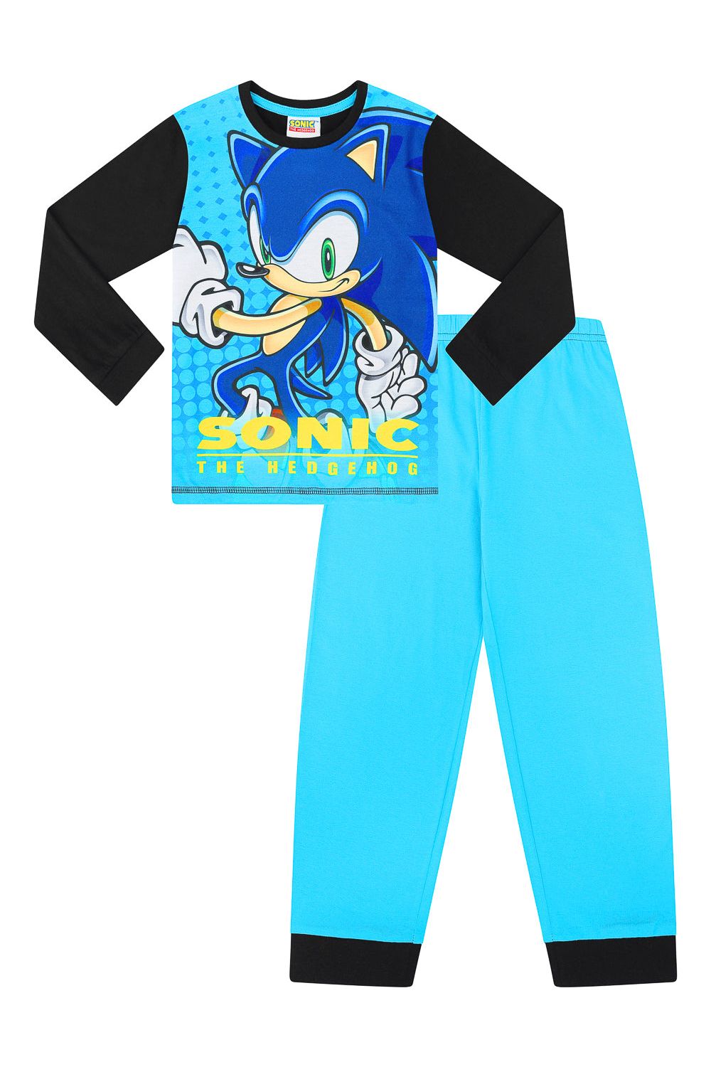 Boys Sonic The Hedgehog Long Gamer Cotton Pyjamas - Pyjamas.com
