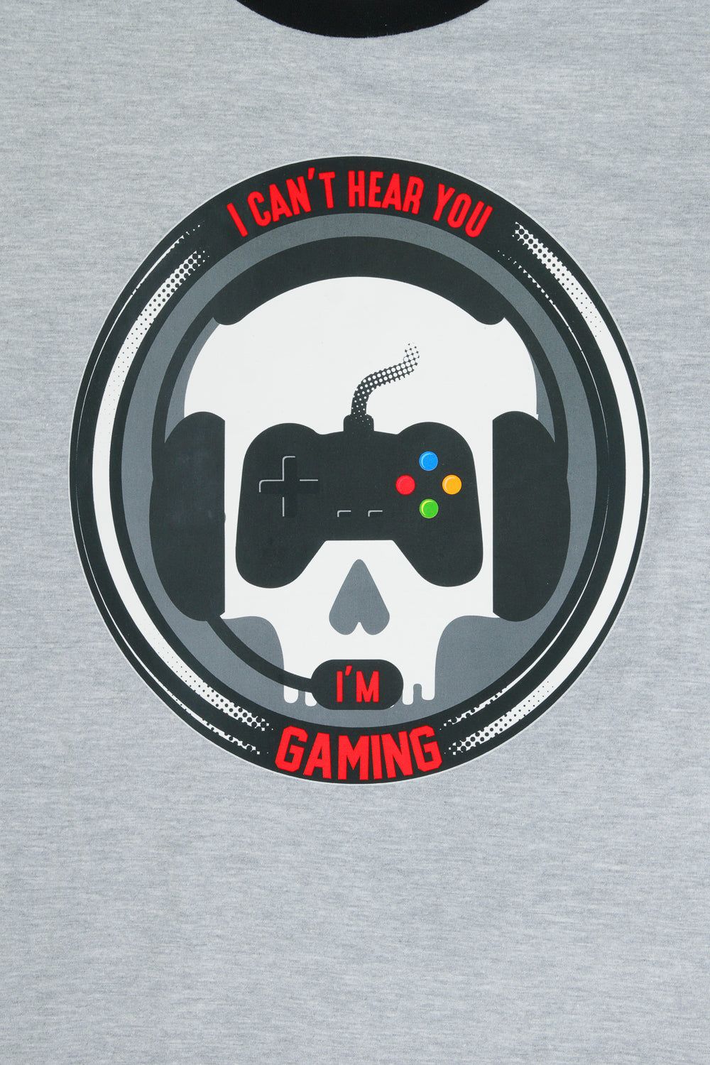Boys I Can't Hear You I'm Gaming Skull Red Grey Long Pyjamas - Pyjamas.com