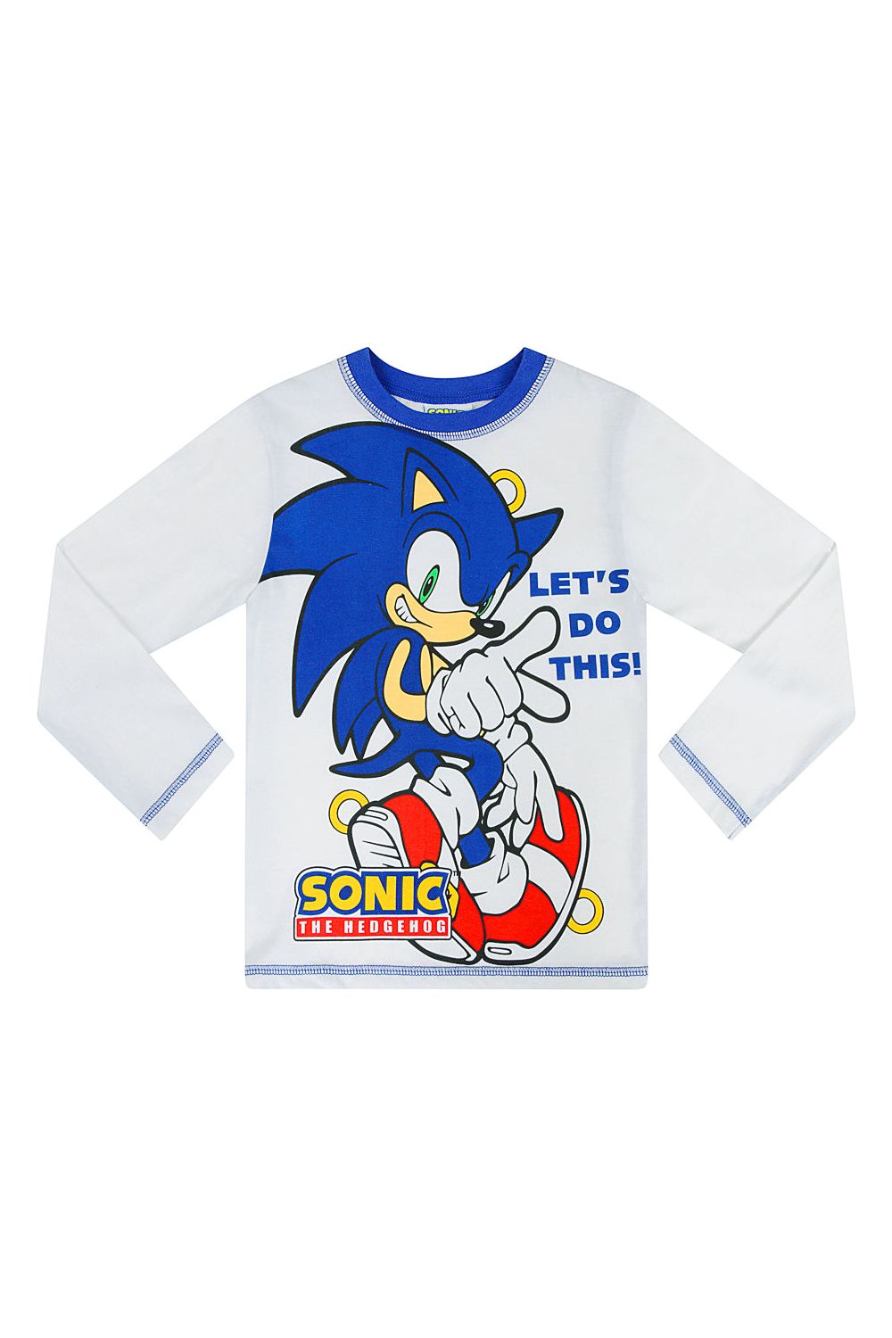 Sonic The Hedgehog Long Blue White Pyjamas - Pyjamas.com