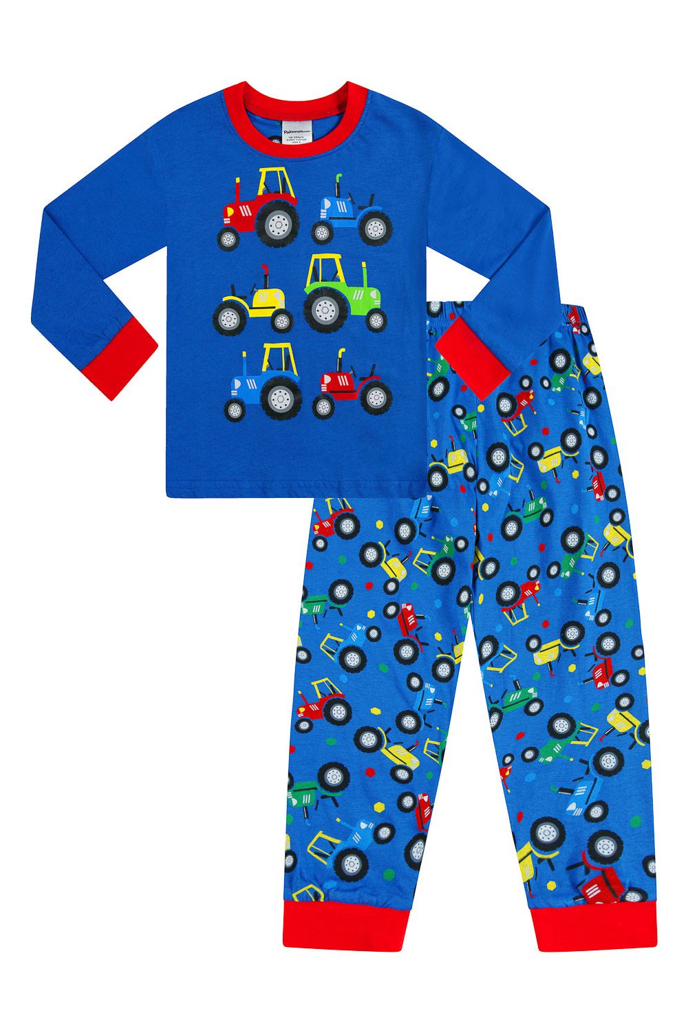 Boys Tractors Long Blue  Pyjamas - Pyjamas.com