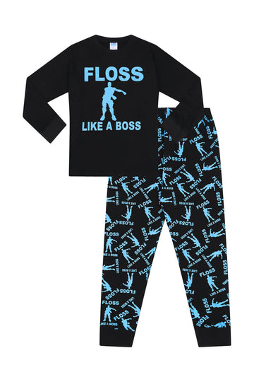 Floss Like a Boss Long Blue Pyjamas Blue 7-8 Years