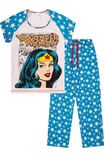 Women's Wonder Woman Long Pyjamas 6 to 8