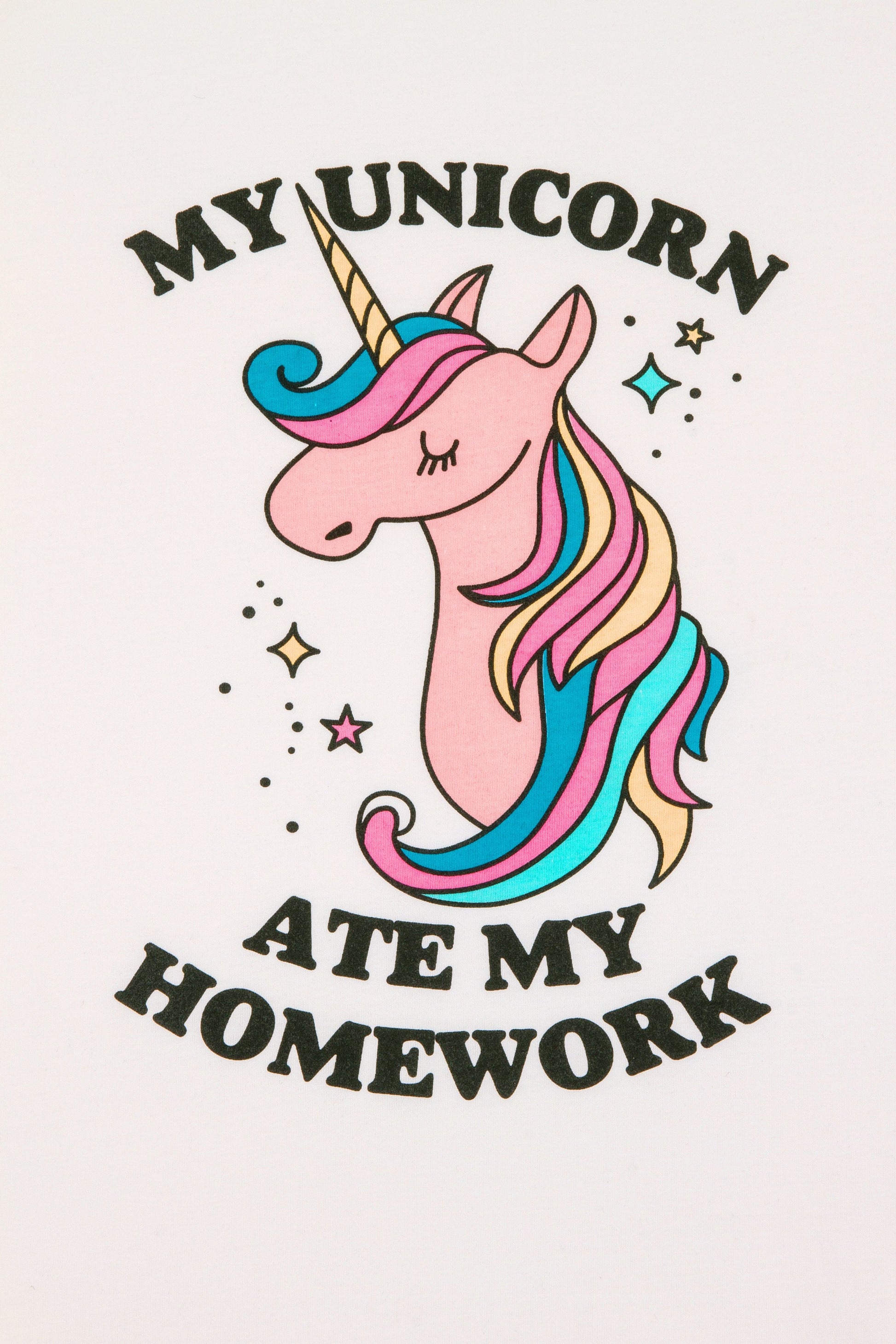 Girls 'My Unicorn Ate My Homework' Short Pyjamas - Pyjamas.com