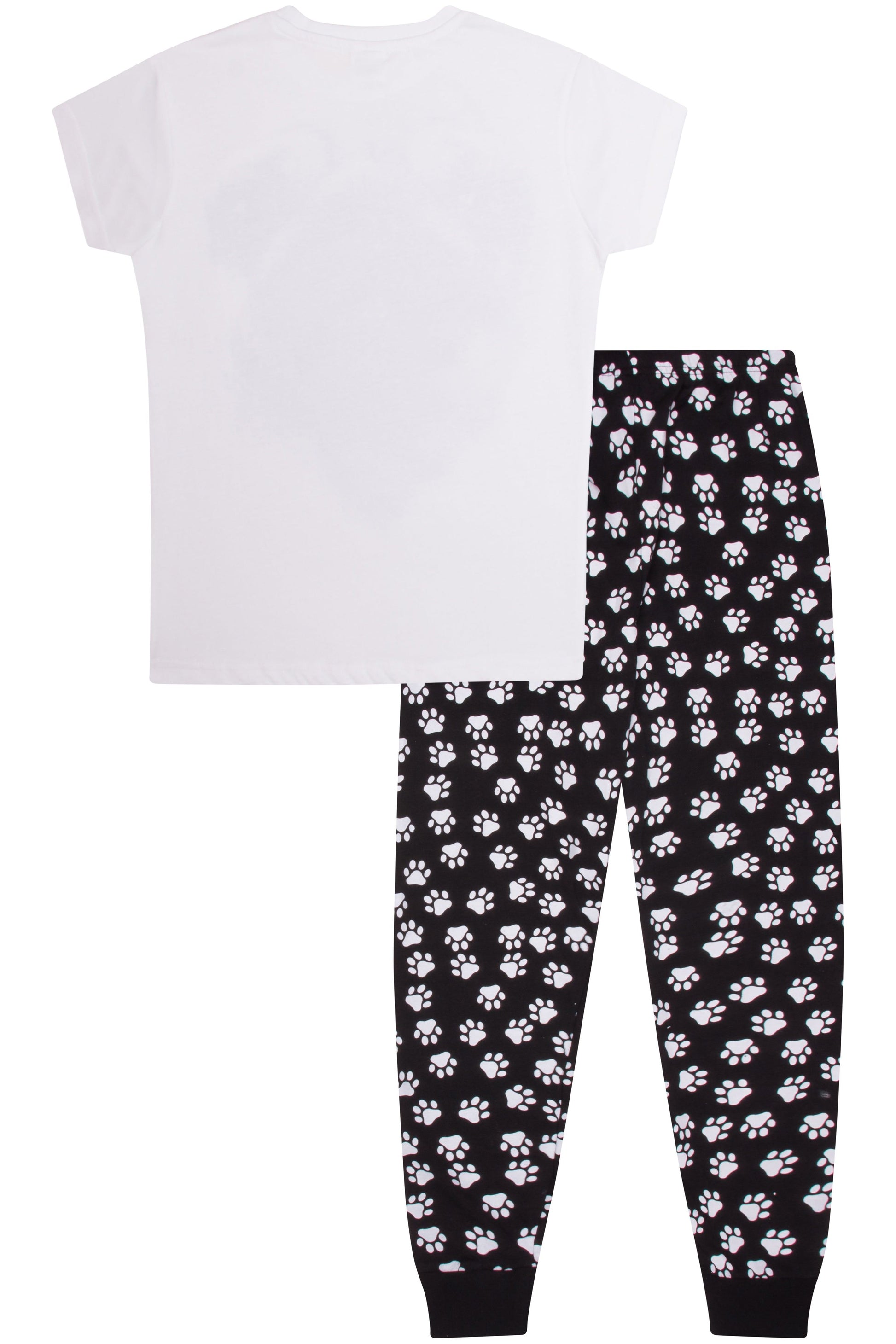 Girls 3D Pug Paw Print Long Pyjamas - Pyjamas.com