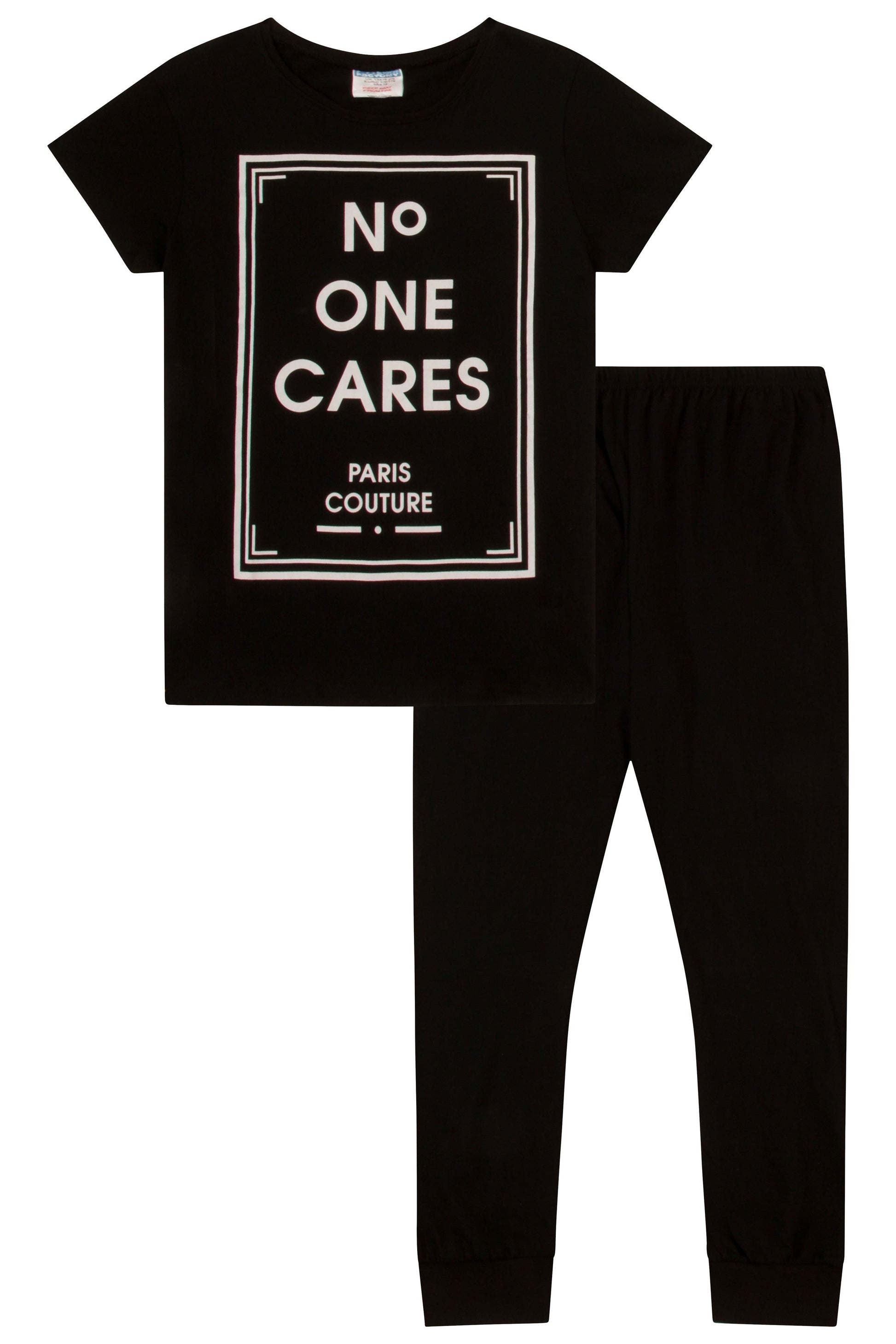 Girls No One Cares Long Pyjamas - Pyjamas.com