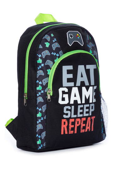 Kids Eat Game Sleep School Bag Gamer Backpack