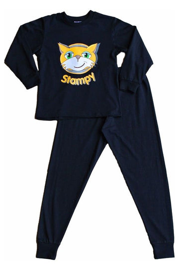 Boys Stampy Cat Long Pyjamas Black 7-8 Years - Pyjamas.com