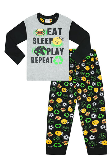 Boys Eat Sleep Play Repeat Gaming Controller Long Pyjamas