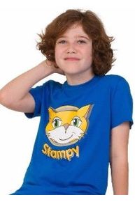 Boys Stampy Cat Face T-shirt Blue - Pyjamas.com
