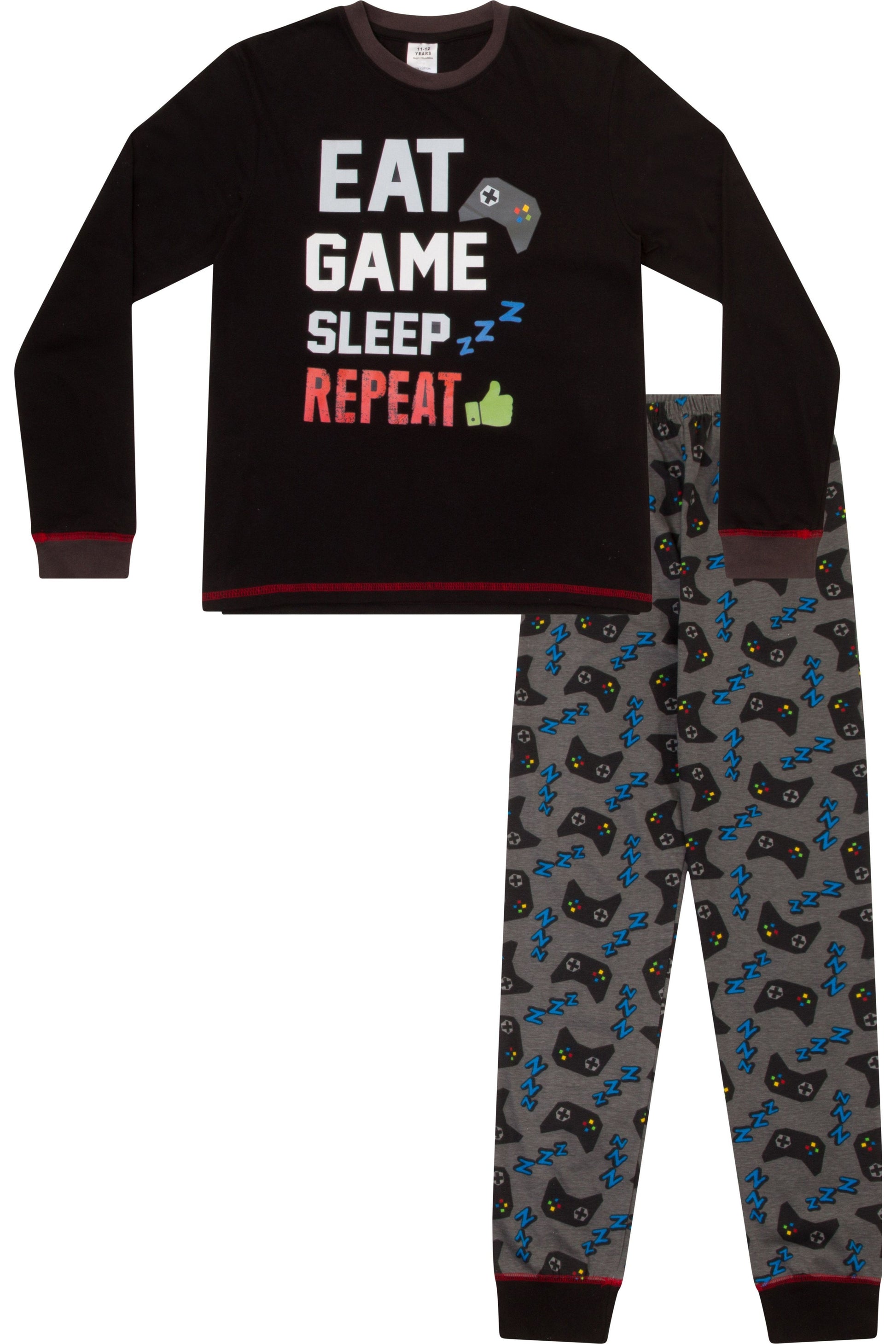 Boys Eat Game Sleep Repeat Long Pyjamas - Pyjamas.com
