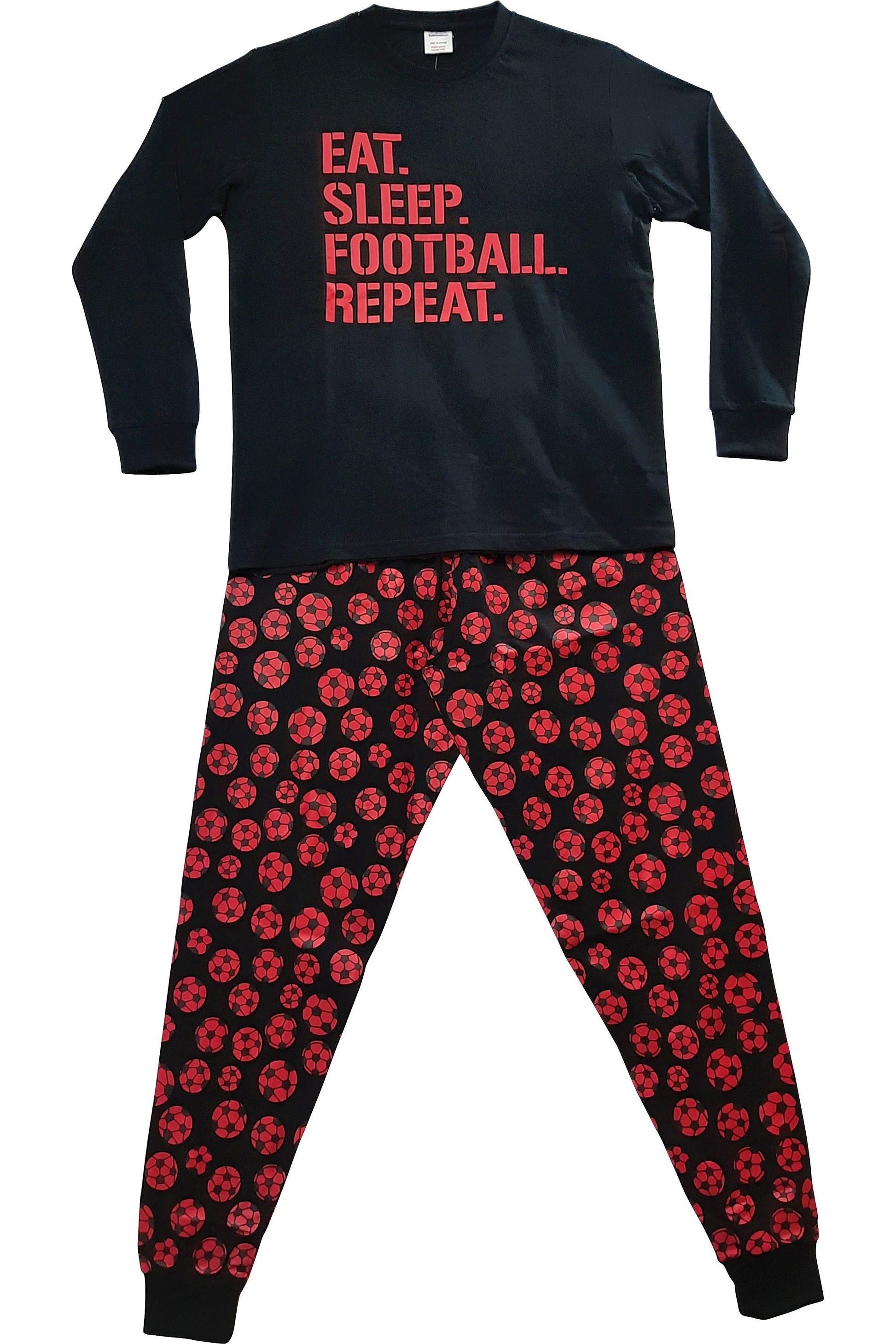 Eat Sleep Football Repeat Long Pyjamas - Pyjamas.com