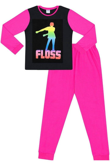 Girls Floss Dance Rainbow Long Pyjamas - Pyjamas.com