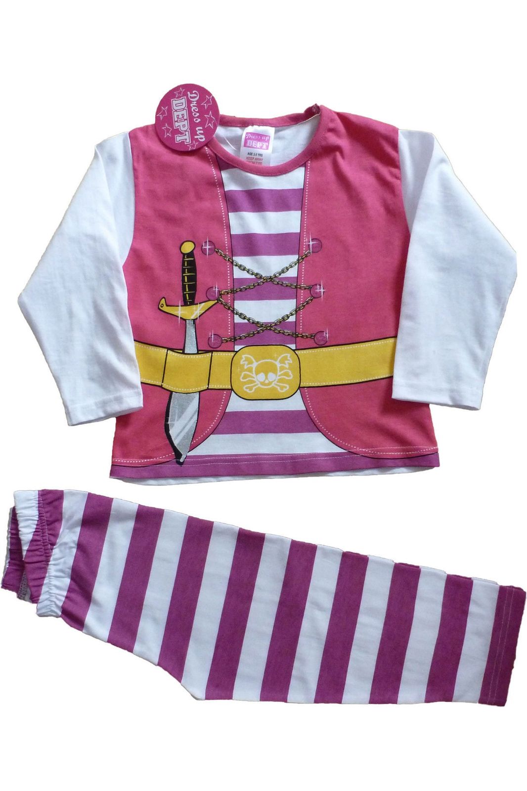 Girls Pirate Long Pyjamas 5-6 Years