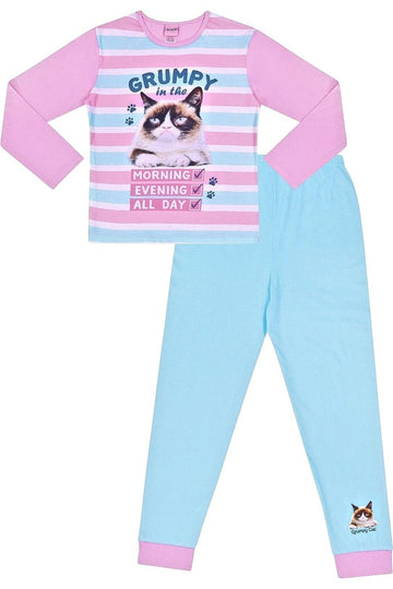 Girls Official Grumpy Cat Long Pyjamas - Pyjamas.com