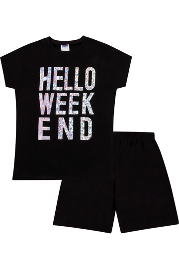 Girls 'Hello Weekend' Short Pyjamas