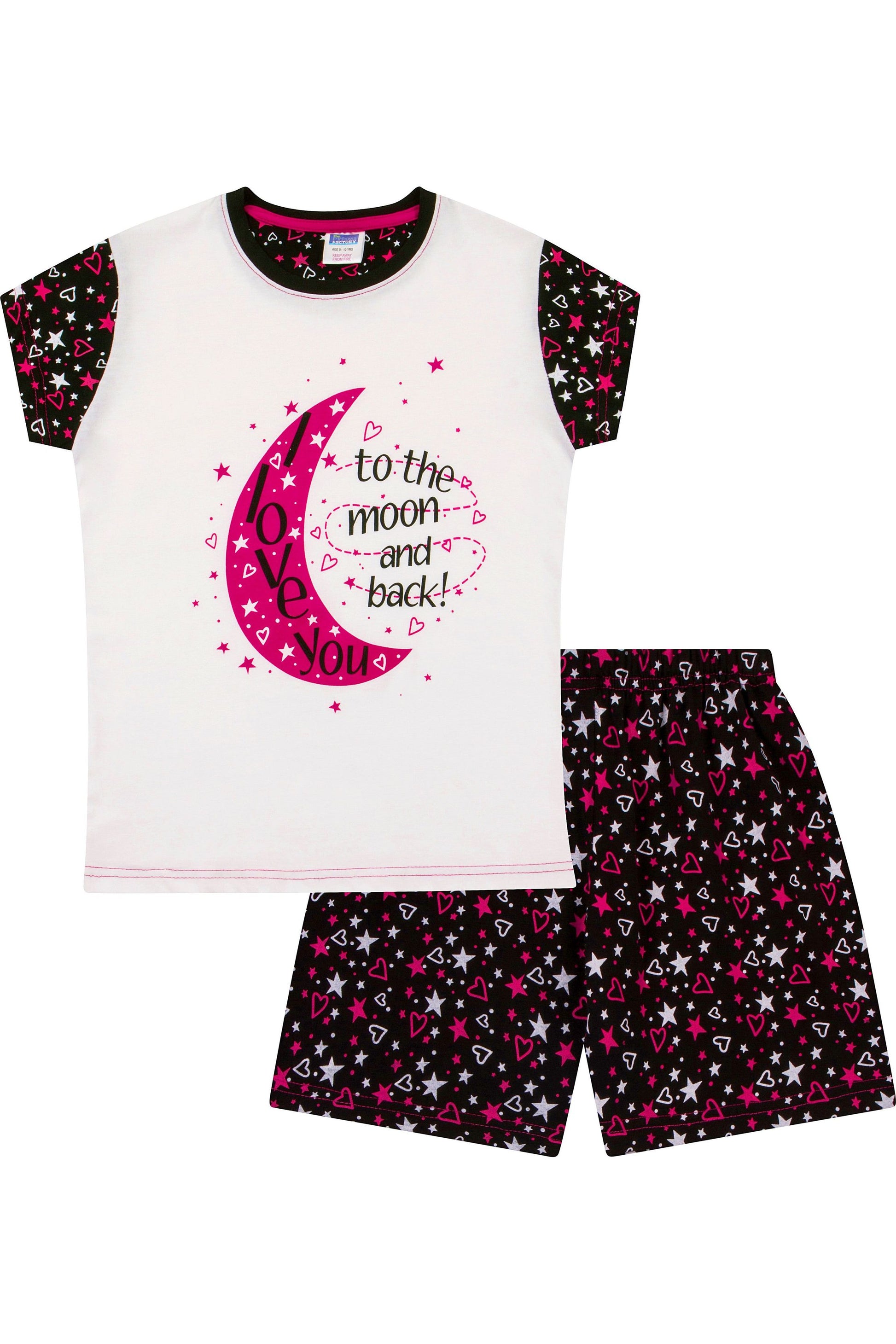 Girls 'I Love You to The Moon Back' Short Pyjamas - Pyjamas.com
