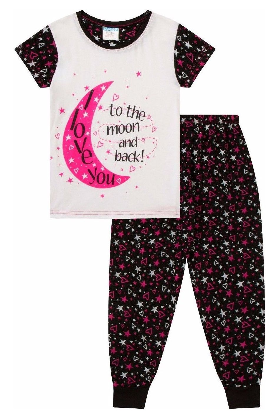 Girls 'I Love You to The Moon Back' Long Pyjamas - Pyjamas.com