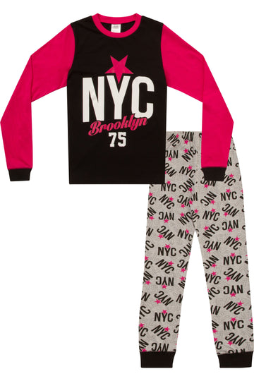 Girls NYC Brooklyn Long Pyjamas - Pyjamas.com