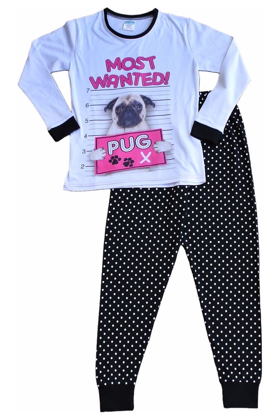Girls Most Wanted Pug Long Pyjamas