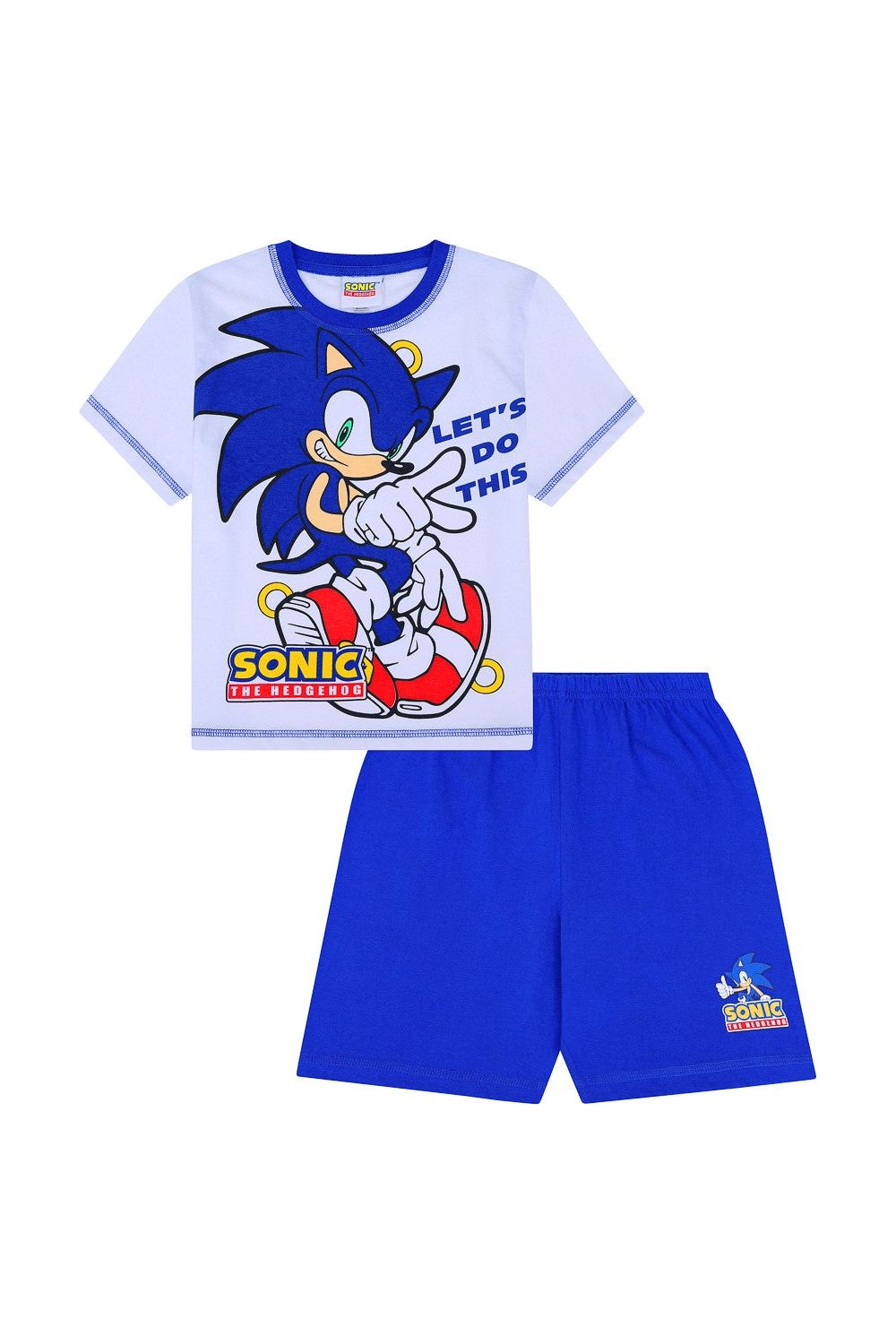 Sonic The Hedgehog Let's Do This Short Gamer Cotton Pyjamas - Pyjamas.com