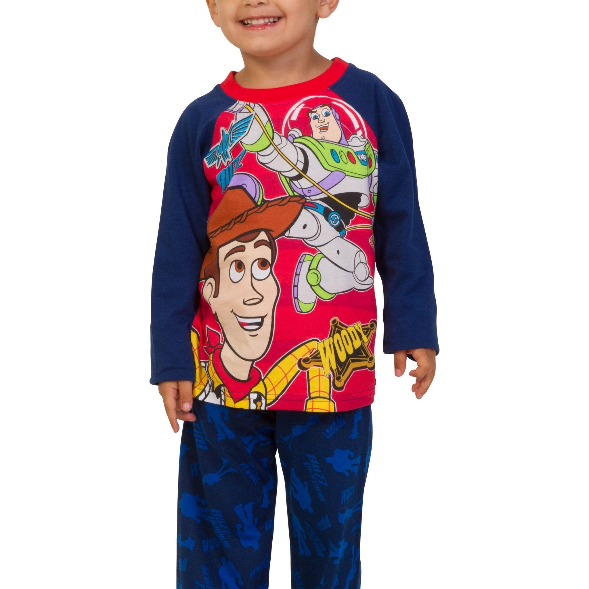 Boys Toy Story Buzz And Woody Red Long Pyjamas